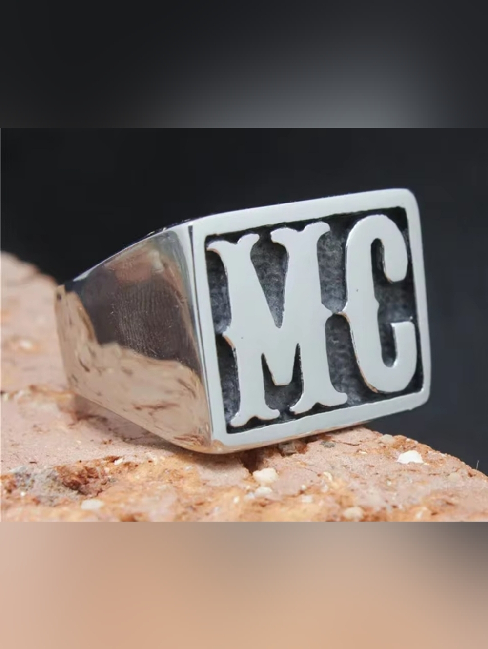316L Stainless Steel MC Biker Motorcycle Ring Size 8 To 14